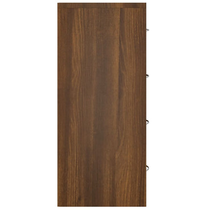 Credenza con 4 Cassetti 60x30,5x71 cm Rovere marrone
