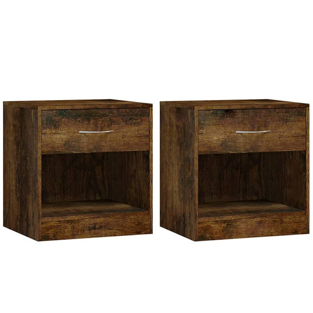 Comodini 2pz con Cassetto Rovere Fumo
