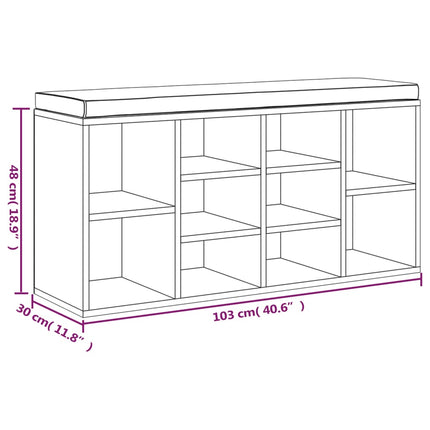 Scarpiera Nera 103x30x48 cm in Legno Multistrato