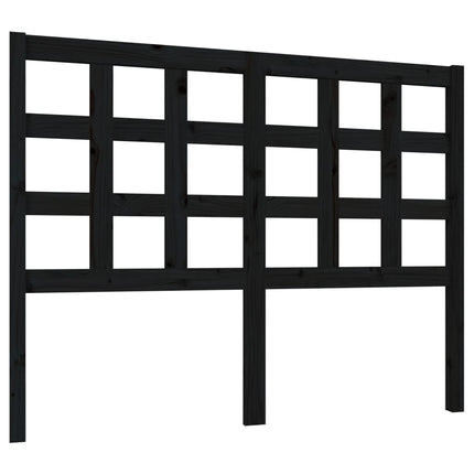 Testiera per Letto Nera 125,5x4x100cm in Legno Massello di Pino