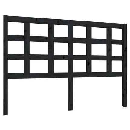 Testiera per Letto Nera 140,5x4x100cm in Legno Massello di Pino