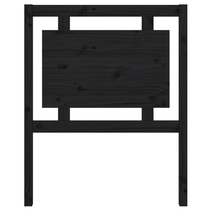 Testiera per Letto Nera 80,5x4x100 cm in Legno Massello di Pino