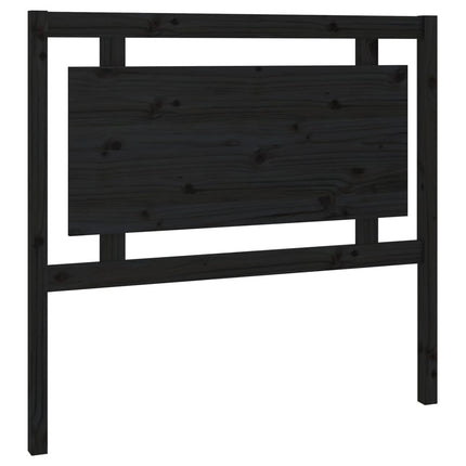 Testiera per Letto Nera 105,5x4x100cm in Legno Massello di Pino