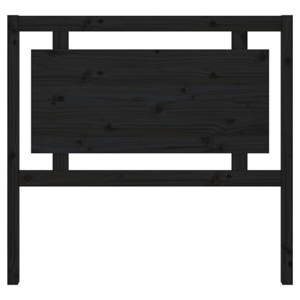 Testiera per Letto Nera 105,5x4x100cm in Legno Massello di Pino