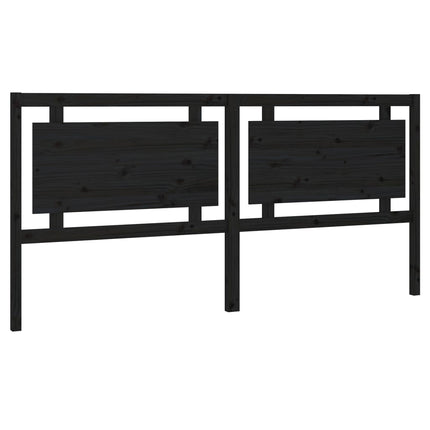 Testiera per Letto Nera 205,5x4x100cm in Legno Massello di Pino
