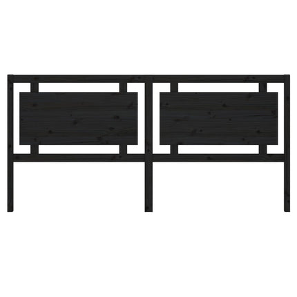 Testiera per Letto Nera 205,5x4x100cm in Legno Massello di Pino
