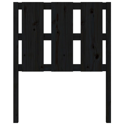 Testiera per Letto Nera 80,5x4x100 cm in Legno Massello di Pino