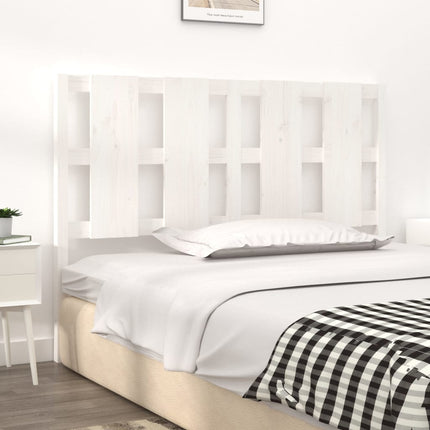 Testiera per Letto Bianca 140,5x4x100 cm Legno Massello di Pino
