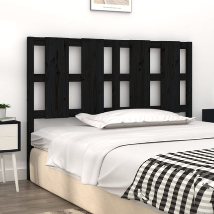 Testiera per Letto Nera 140,5x4x100cm in Legno Massello di Pino