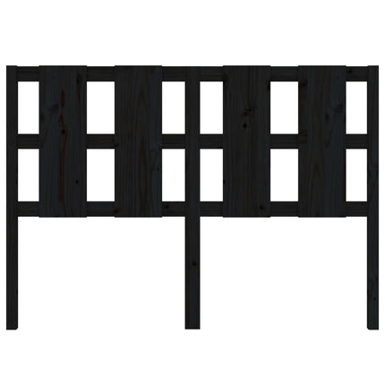 Testiera per Letto Nera 140,5x4x100cm in Legno Massello di Pino
