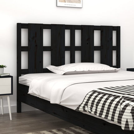Testiera per Letto Nera 140,5x4x100cm in Legno Massello di Pino