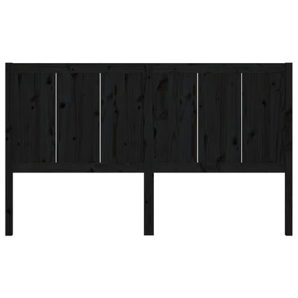 Testiera per Letto Nera 125,5x4x100cm in Legno Massello di Pino