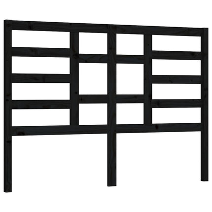 Testiera per Letto Nera 141x4x104 cm in Legno Massello di Pino