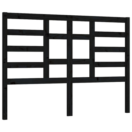 Testiera per Letto Nera 156x4x104 cm in Legno Massello di Pino