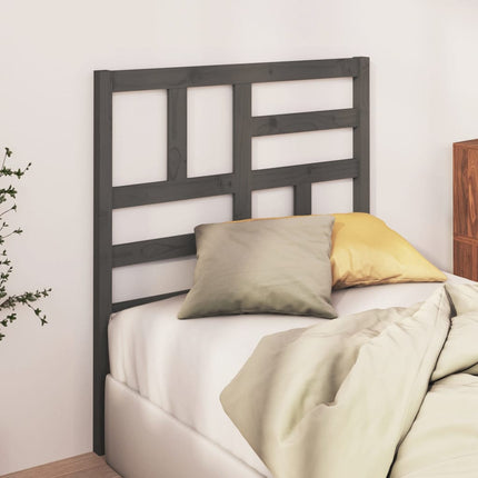 Testiera per Letto Grigia 81x4x104 cm in Legno Massello di Pino