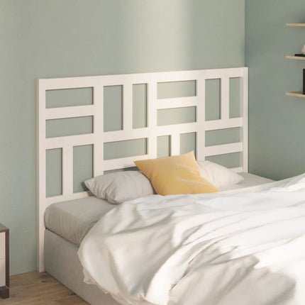 Testiera per Letto Bianca 141x4x104cm in Legno Massello di Pino