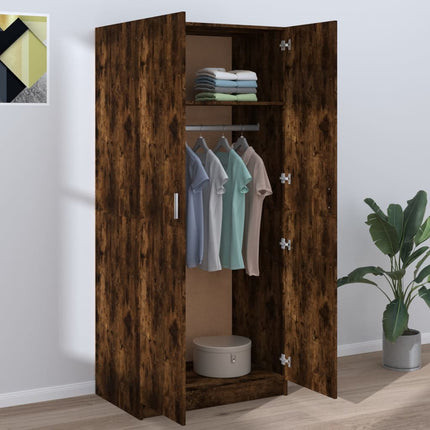 Armadio Rovere Fumo 80x52x180 cm in Legno Multistrato