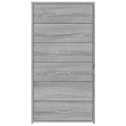 Credenza 6 Cassetti Grigio Sonoma 50x34x96 cm Legno Multistrato