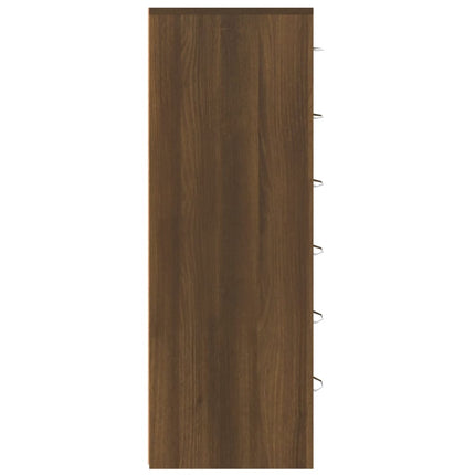 Credenza 6 Cassetti Rovere Marrone 50x34x96cm Legno Multistrato