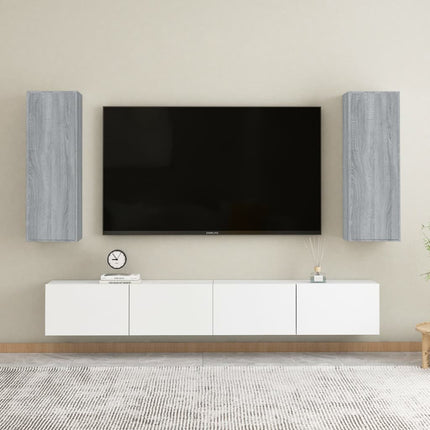 Mobili TV 2 pz Grigio Sonoma 30,5x30x90 cm in Legno Multistrato