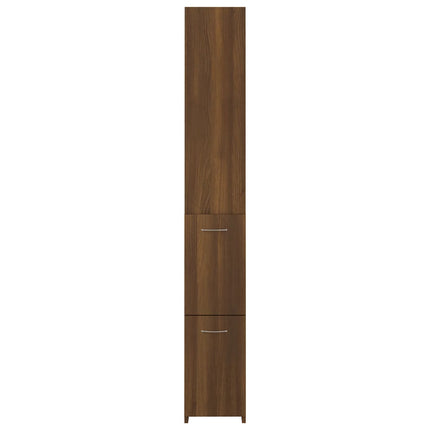 Armadietto Bagno Rovere Marrone 25x26,5x170cm Legno Multistrato
