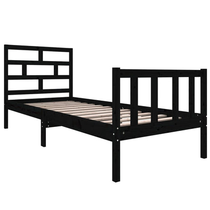 Giroletto in Legno Massello Nero 75x190 cm Small Single