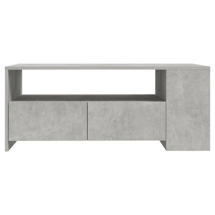 Tavolino Salotto Grigio Cemento 102x55x42 cm Legno Compensato
