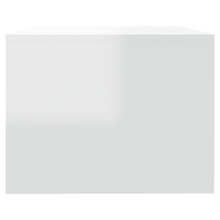 Tavolino da Salotto Bianco Lucido 102x55x42 cm Legno Compensato