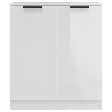 Credenza Bianco Lucido 60x30x70 cm in Legno tecnico