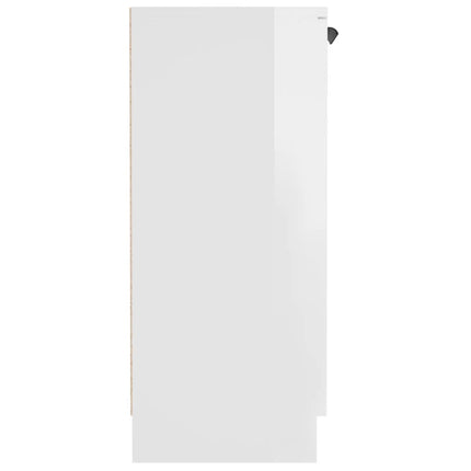 Credenza Bianco Lucido 60x30x70 cm in Legno tecnico