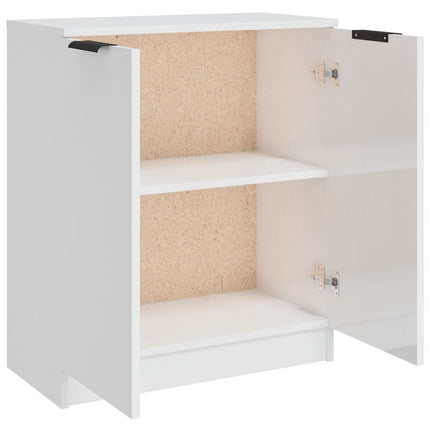 Credenza Bianco Lucido 60x30x70 cm in Legno tecnico