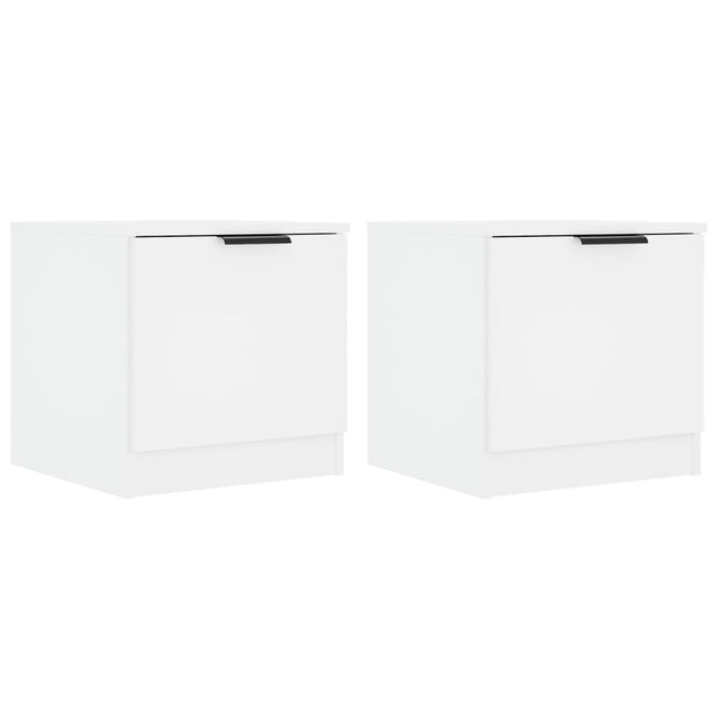 Comodini 2 pz Bianco Lucido 40x39x40 cm