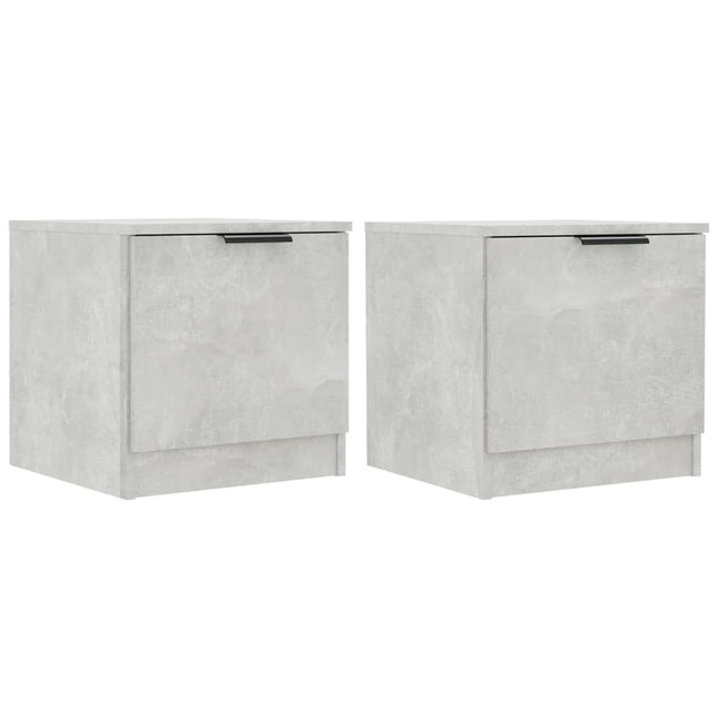 Comodini 2 pz Grigio Cemento 40x39x40 cm