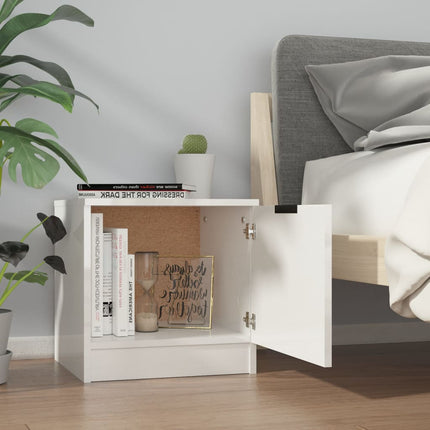 Comodini 2 pz in Bianco Lucido 40x39x40 cm