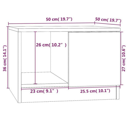 Tavolino Salotto Grigio Cemento 50x50x36 cm Legno Multistrato