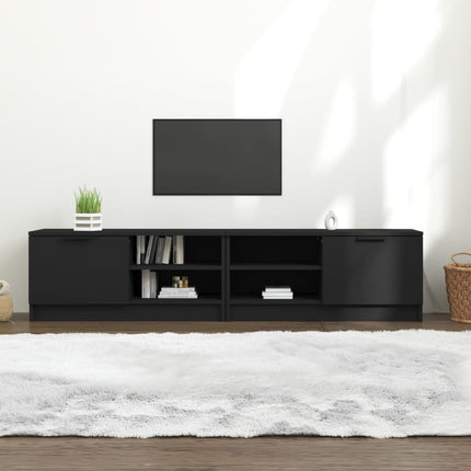 Mobili Porta TV 2 pz Neri 80x35x36,5 cm in Legno Multistrato