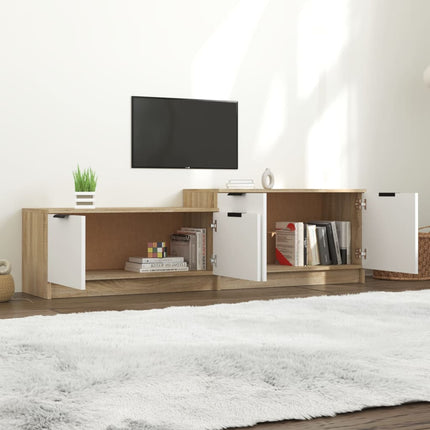 Mobile TV Bianco Rovere Sonoma 158,5x36x45 cm Legno Multistrato