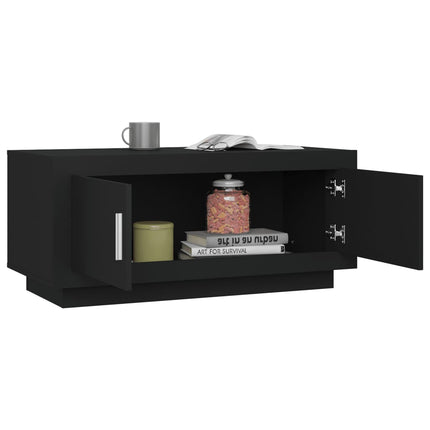 Tavolino da Salotto Nero 102x50x45 cm in Legno Multistrato