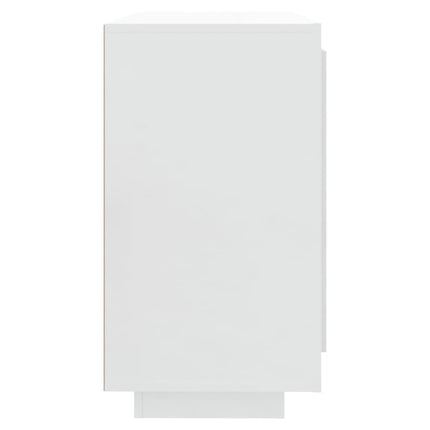 Credenza Bianco Lucido 80x40x75 cm in Legno Compensato