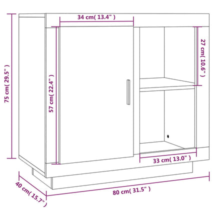 Credenza Grigio Cemento 80x40x75 cm