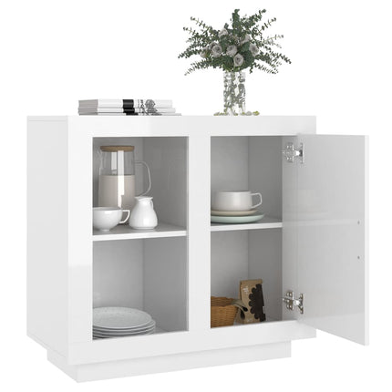 Credenza Bianco Lucido 80x40x75 cm