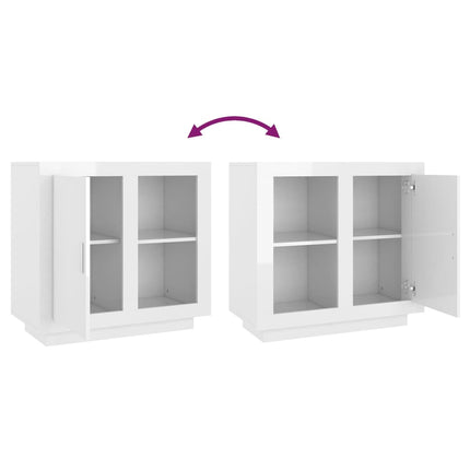 Credenza Bianco Lucido 80x40x75 cm