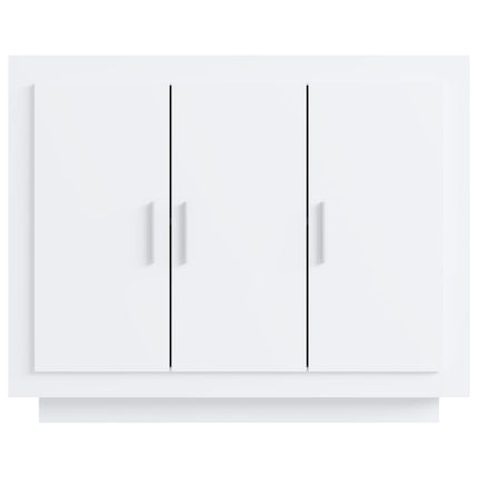 Credenza Bianco Lucido 92x35x75 cm in Legno Compensato