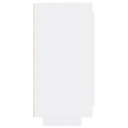 Credenza Bianco Lucido 92x35x75 cm in Legno Compensato