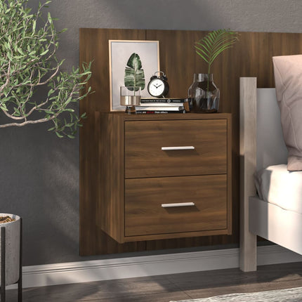 Comodini a Muro 2 pz Rovere Marrone