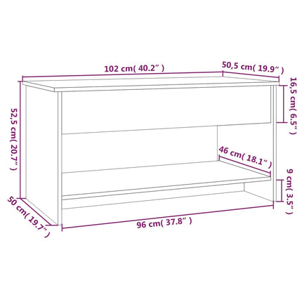 Tavolino Salotto Rovere Sonoma 102x50x52,5 cm Legno Multistrato