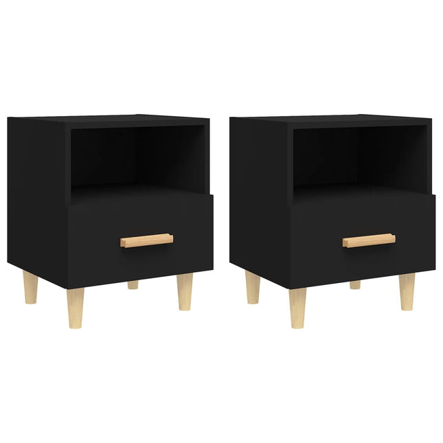 Comodini 2 pz Neri 40x35x47 cm