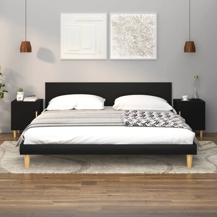 Comodini 2 pz Neri in Legno Multistrato