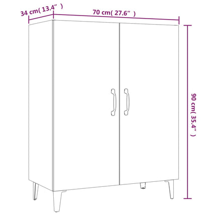 Credenza 70x34x90 cm in Legno Multistrato Bianco Lucido