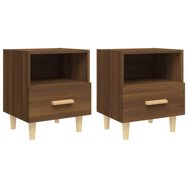 Comodini 2 pz Rovere Marrone 40x35x47 cm
